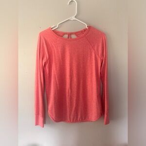 Pink long sleeve athletic shirt